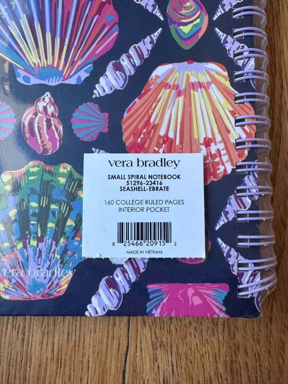 Vera Bradley Small Spiral Notebook in Seashell-ebrate NWT